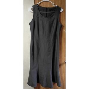 Charcoal Gray Stretch Sheath Dress Women 8 Minimalist Work Office Classic Look